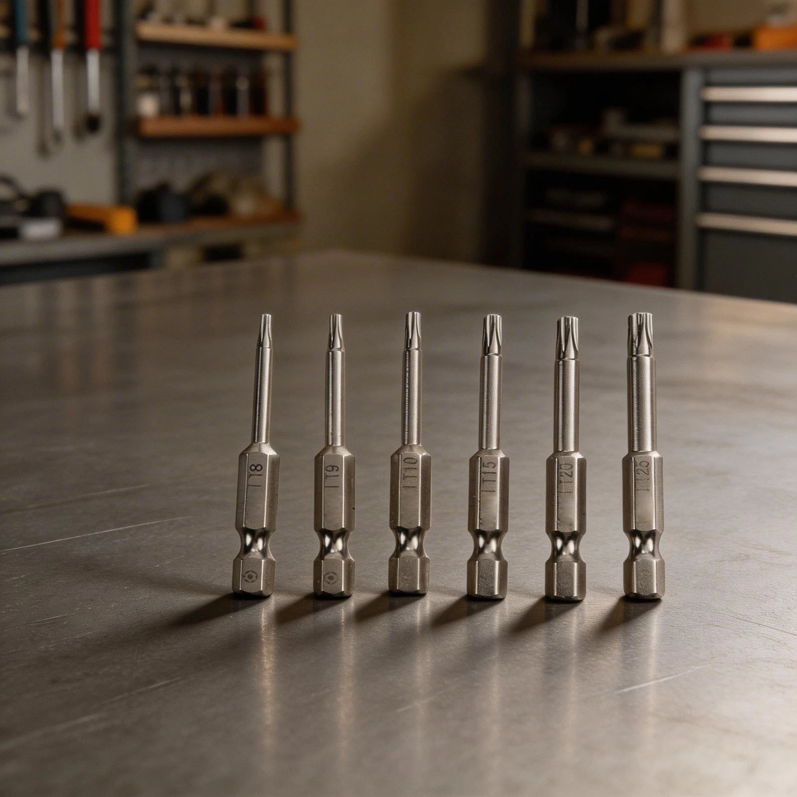 Set of 6 Hexagonal Screwdriver Bits for Various Drills
