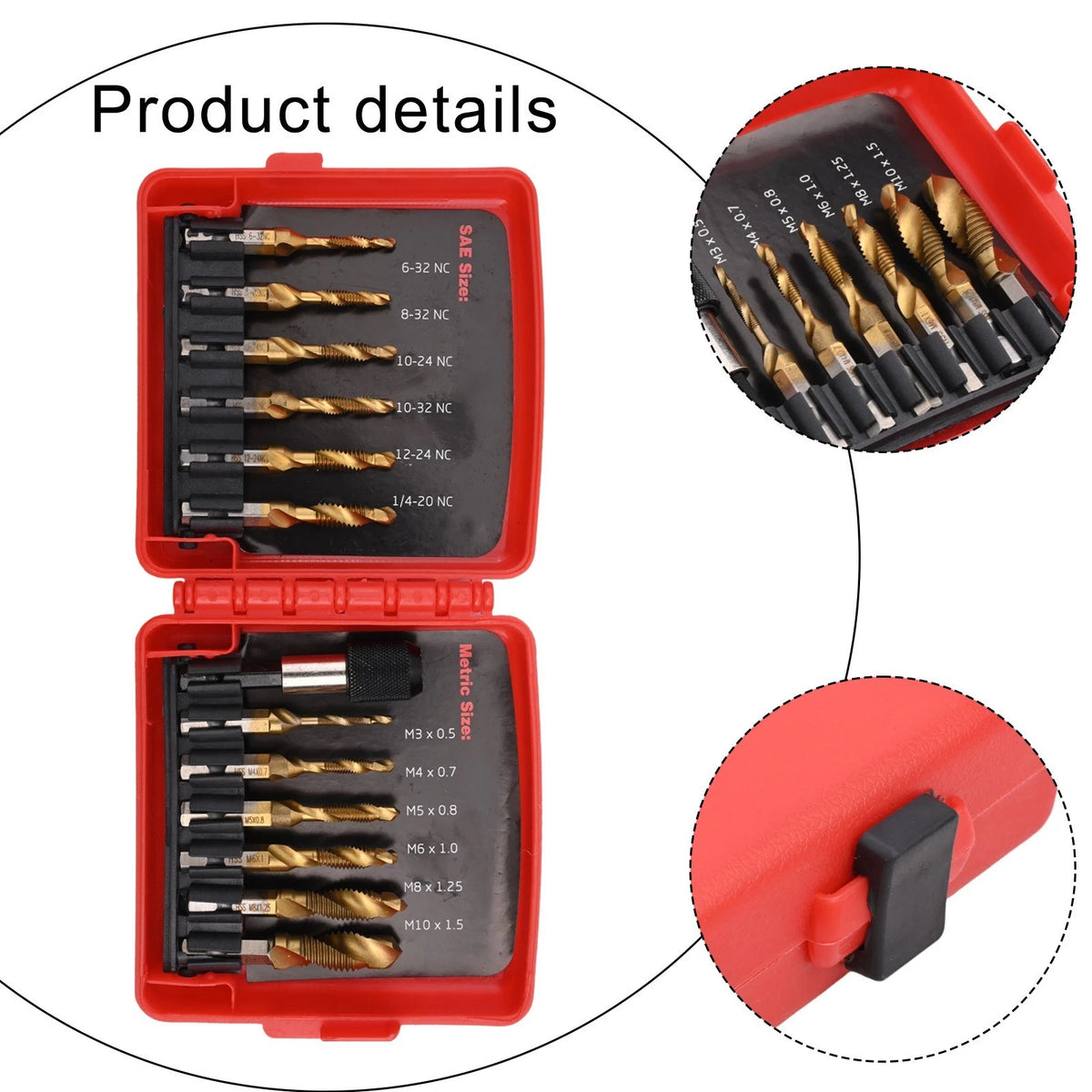 13PCS Tap and Drill Bit Set with Hex Shank Quick Change Adapter