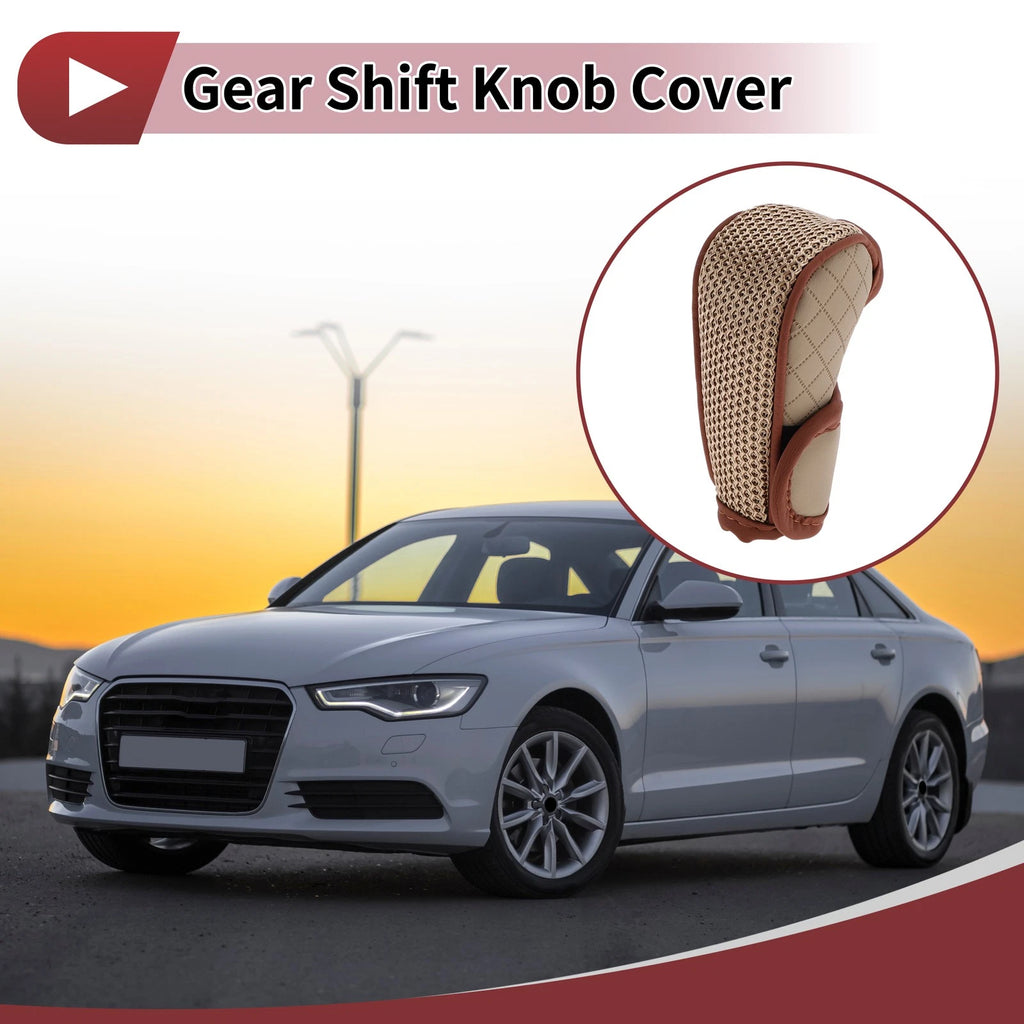 Gear Shift Knob Cover for Car SUV Hook and Loop Style Polyester PU