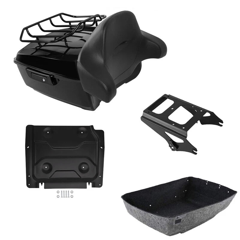 Trunk Backrest Pad Mount Rack Plate for Harley Touring (2009–2013)