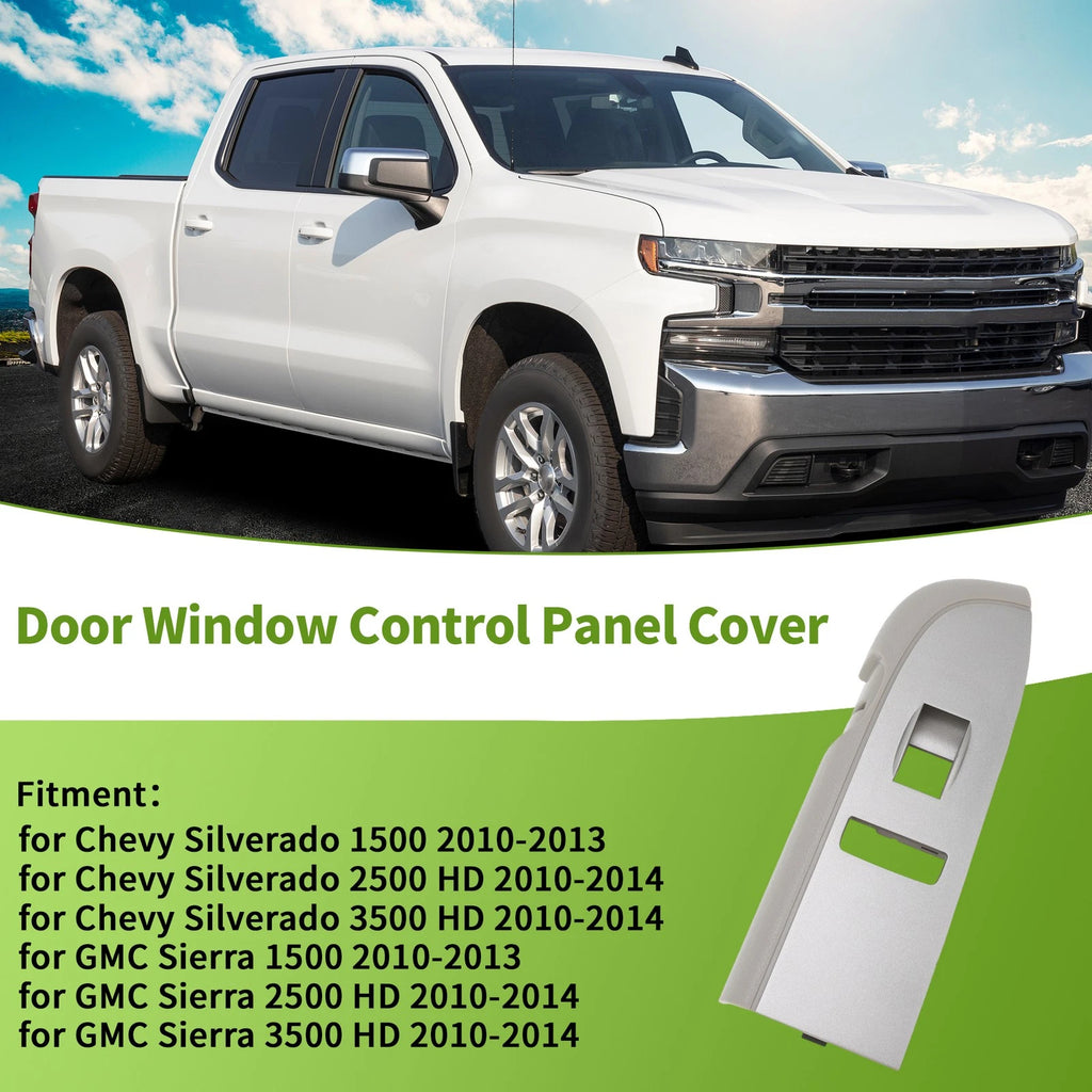 Front Right Side Window Switch Bezel Cover Replacement for Chevy Silverado 1500 (2014–2018)
