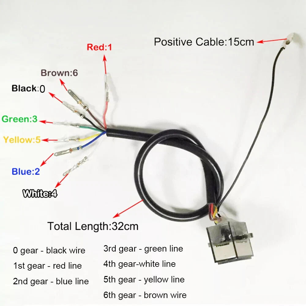 Universal 0-6 Digital Gear Indicator Light Red LED Display Shift Lever Sensor