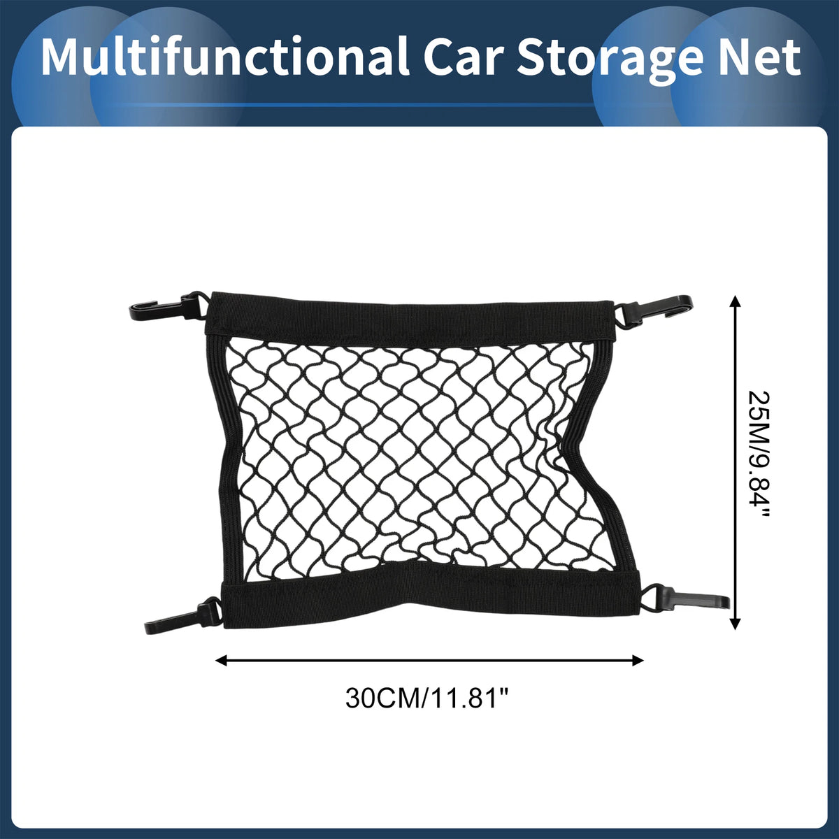 Seat Net Car Storage Mesh Bag for Backseat Dog Barrier (9.84"x11.81")