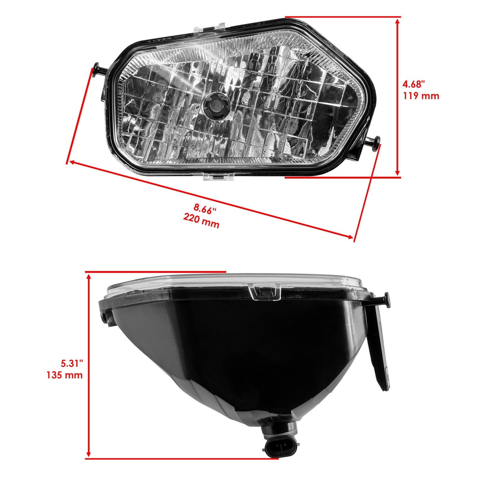 Front Left Headlight Assembly with Bulb for Polaris Sportsman 570 (2015–2019)