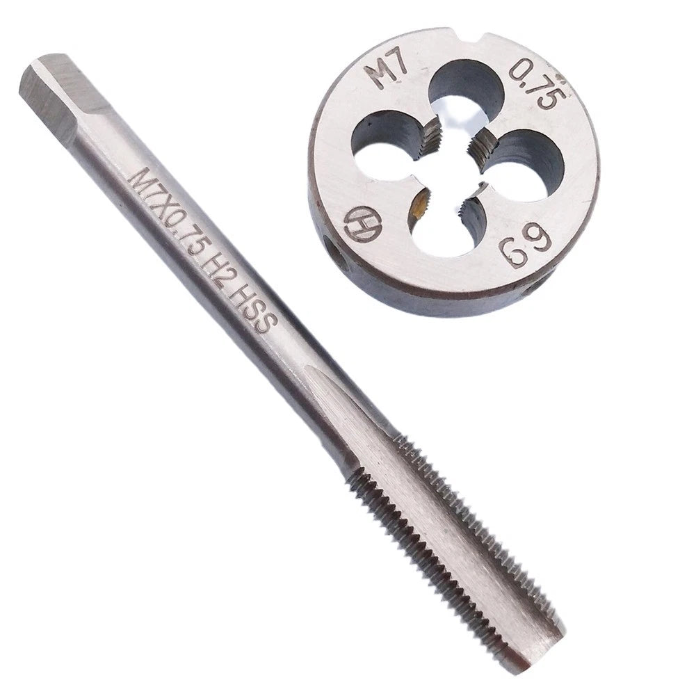 3pcs HSS Tap Die Set M7 0.75mm Metric Thread Right Hand