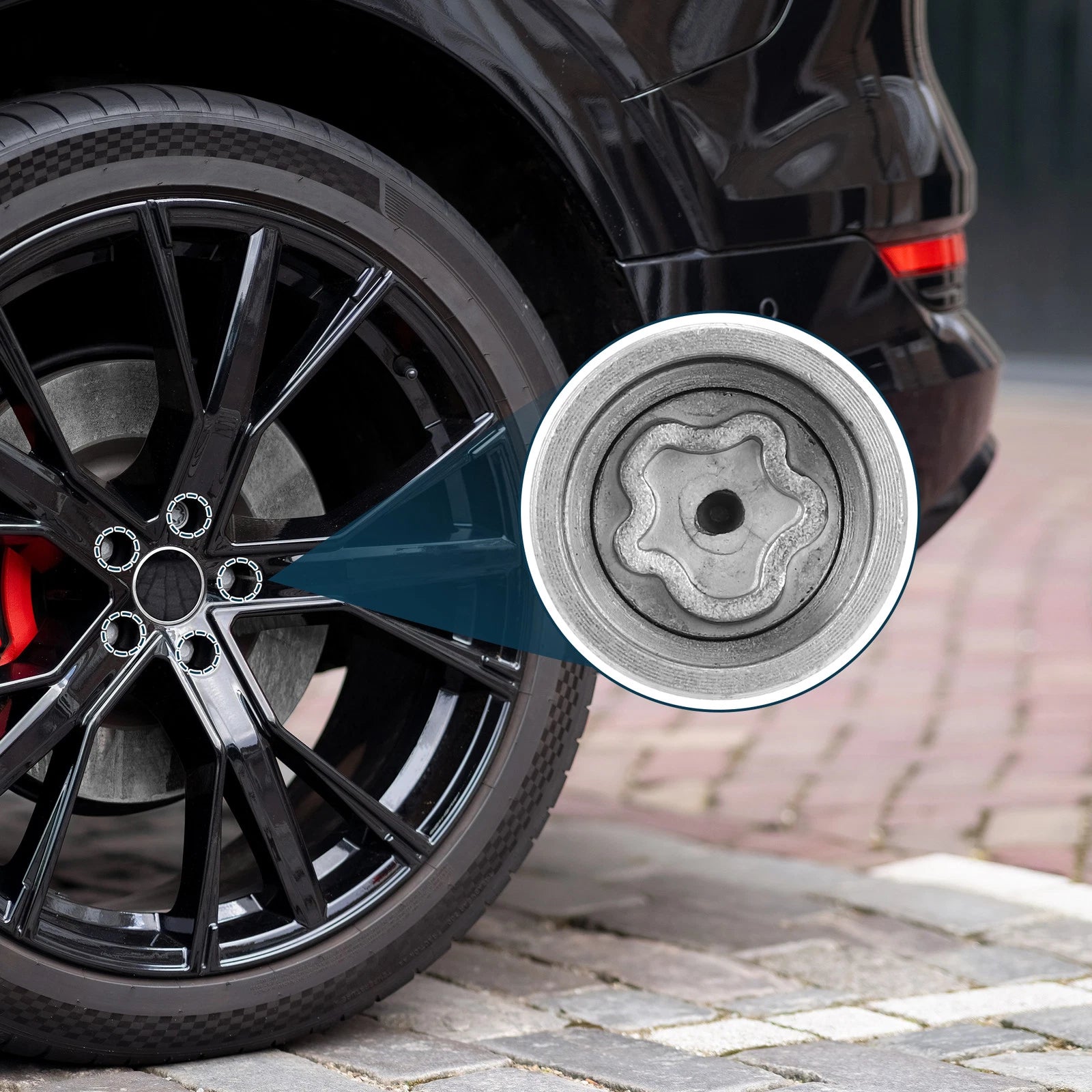Set of 4 Wheel Lock Lug Nuts for Audi A3 - Includes Protector Socket