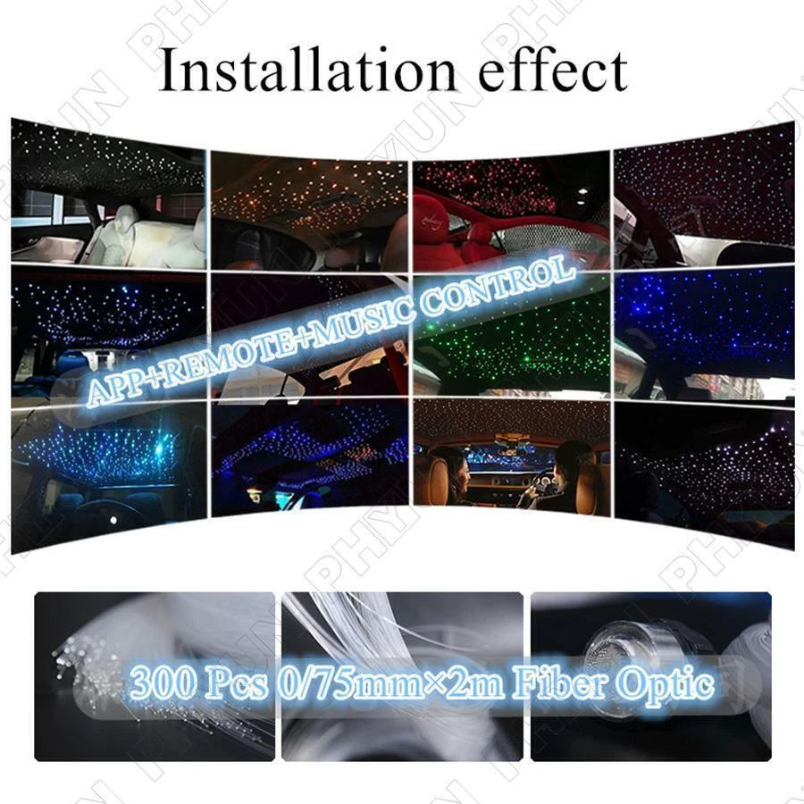 12W LED Fiber Optic Lights for Car Roof Sky Ceiling (Bluetooth APP Control)