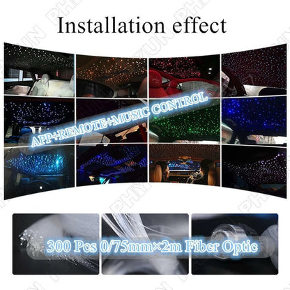 12W LED Fiber Optic Lights for Car Roof Sky Ceiling (Bluetooth APP Control)