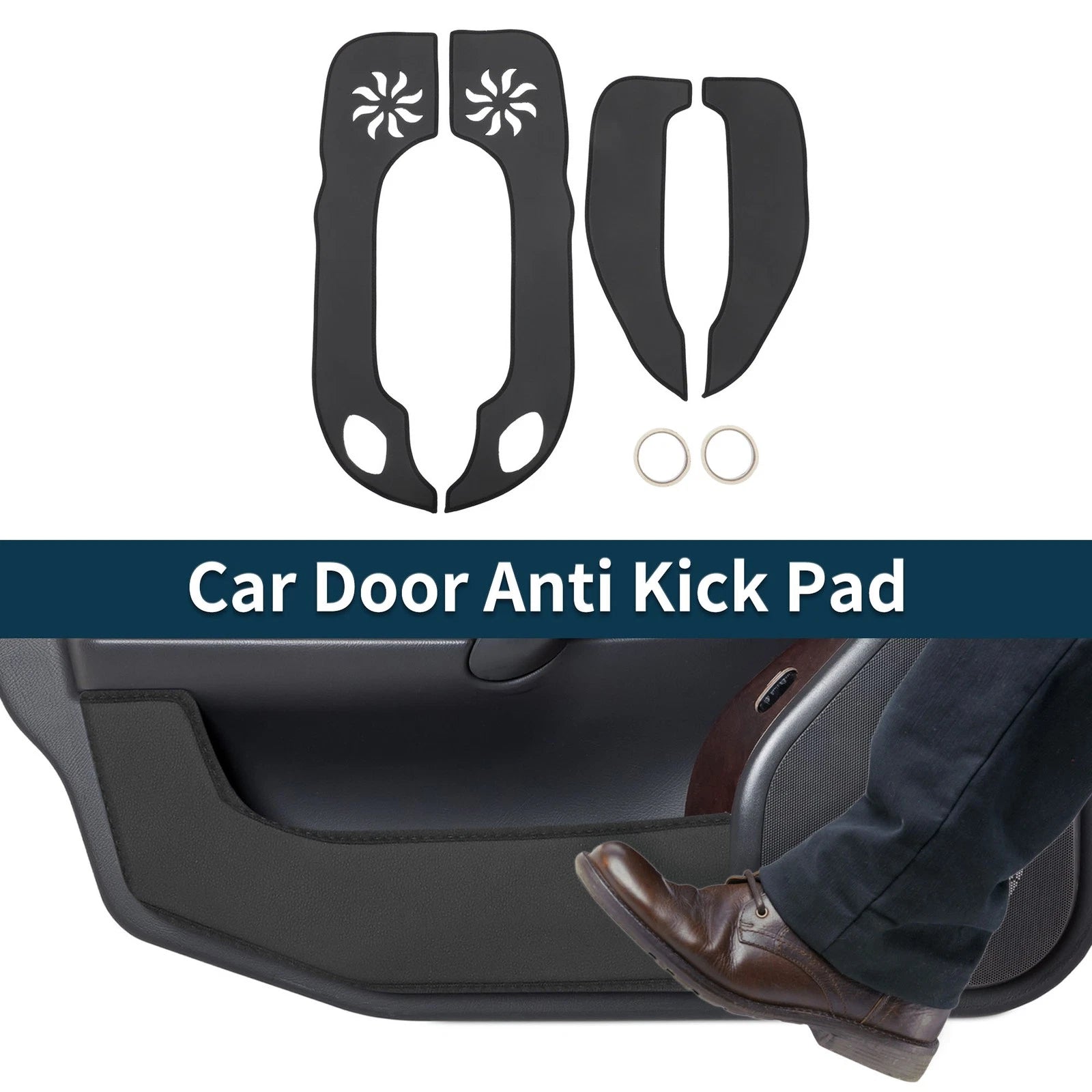 Door Anti Kick Pad Sticker Protector Set for Hyundai Elantra (2011–2016)