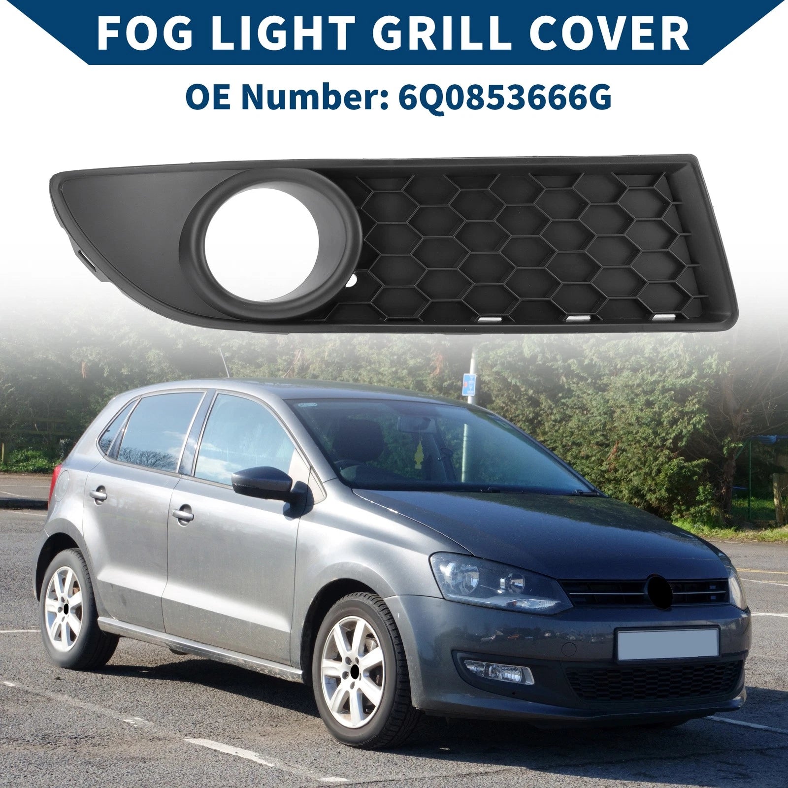 Front Right Fog Light Grille Replacement for Volkswagen Polo GTI (2006–2009)