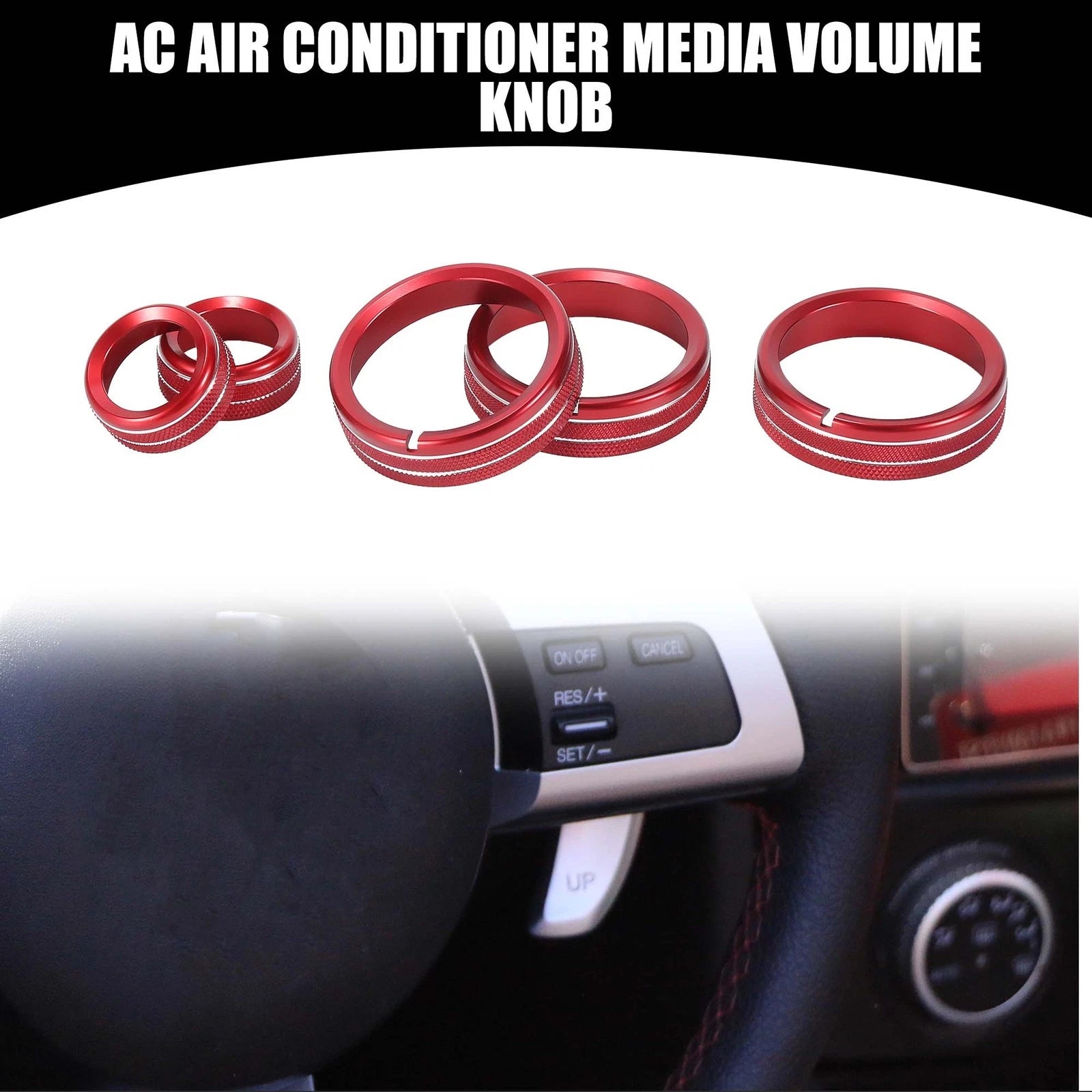 AC Media Volume Switch Knob Cover Ring Replacement for Mazda MX-5 (2009–2015)
