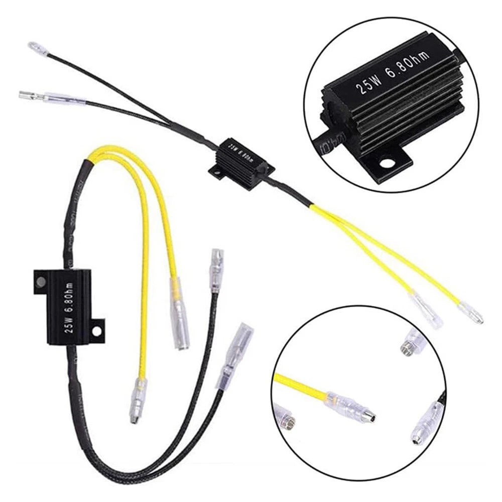 4X LED Mini Turn Signal Resistors for Motorcycle 6.8Ohm 25W