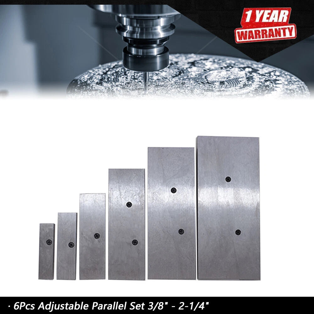 6 Pc Adjustable Parallel Set for Precision Measurement