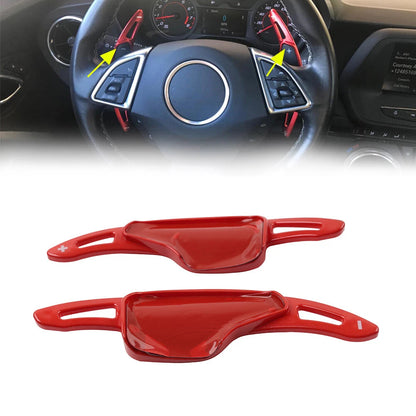 Red Steering Wheel Paddle Shifter Extension For Chevrolet Camaro Corvette