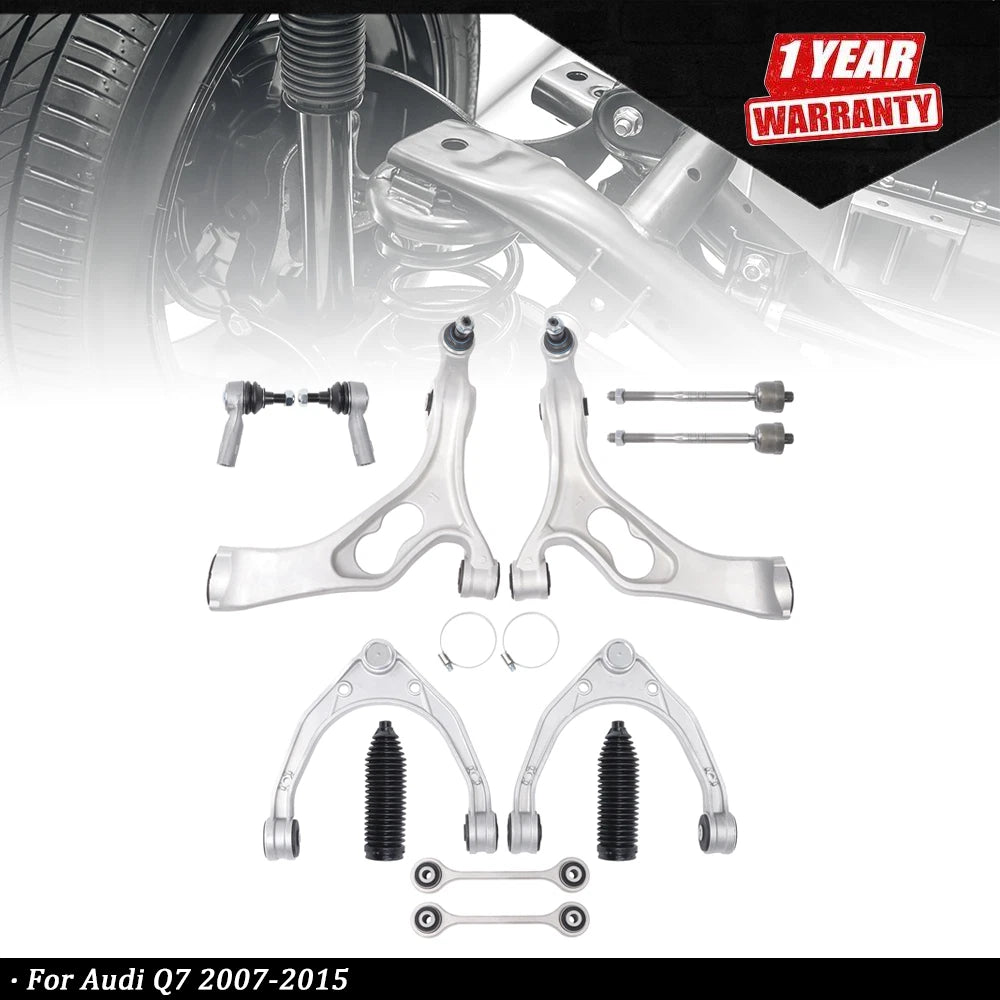 12pc Front Control Arm Sway Bar Link Tie Rod End Kit for Audi Q7 (2007–2015)