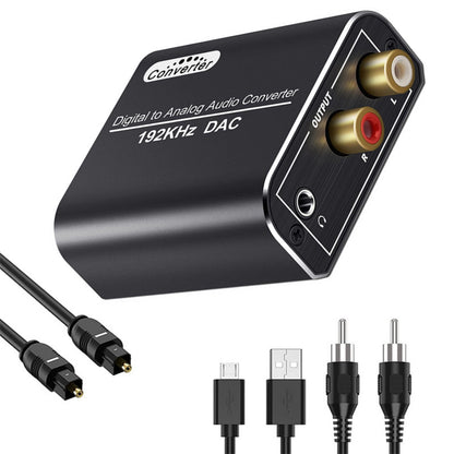 Digital Audio Converter SPDIF Optical to Analog RCA Plug & Play