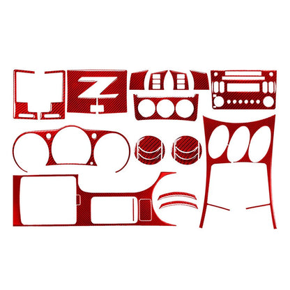 27 Pcs Interior Decoration Frame Cover for Nissan 350Z (2003–2009) Red
