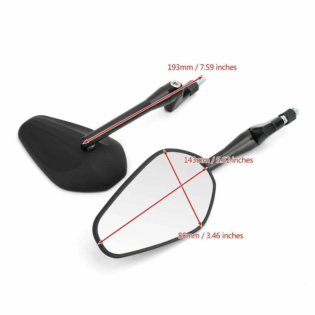 Pair M10 Rearview Mirrors for Motorcycle Universal (Custom Cruiser, Cafe Racer)