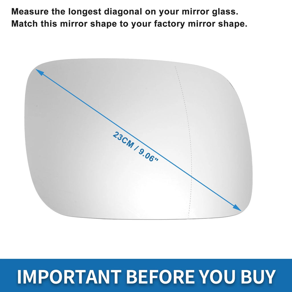 Heated Right Side Mirror Glass Replacement for Volkswagen Touareg (2002–2006)
