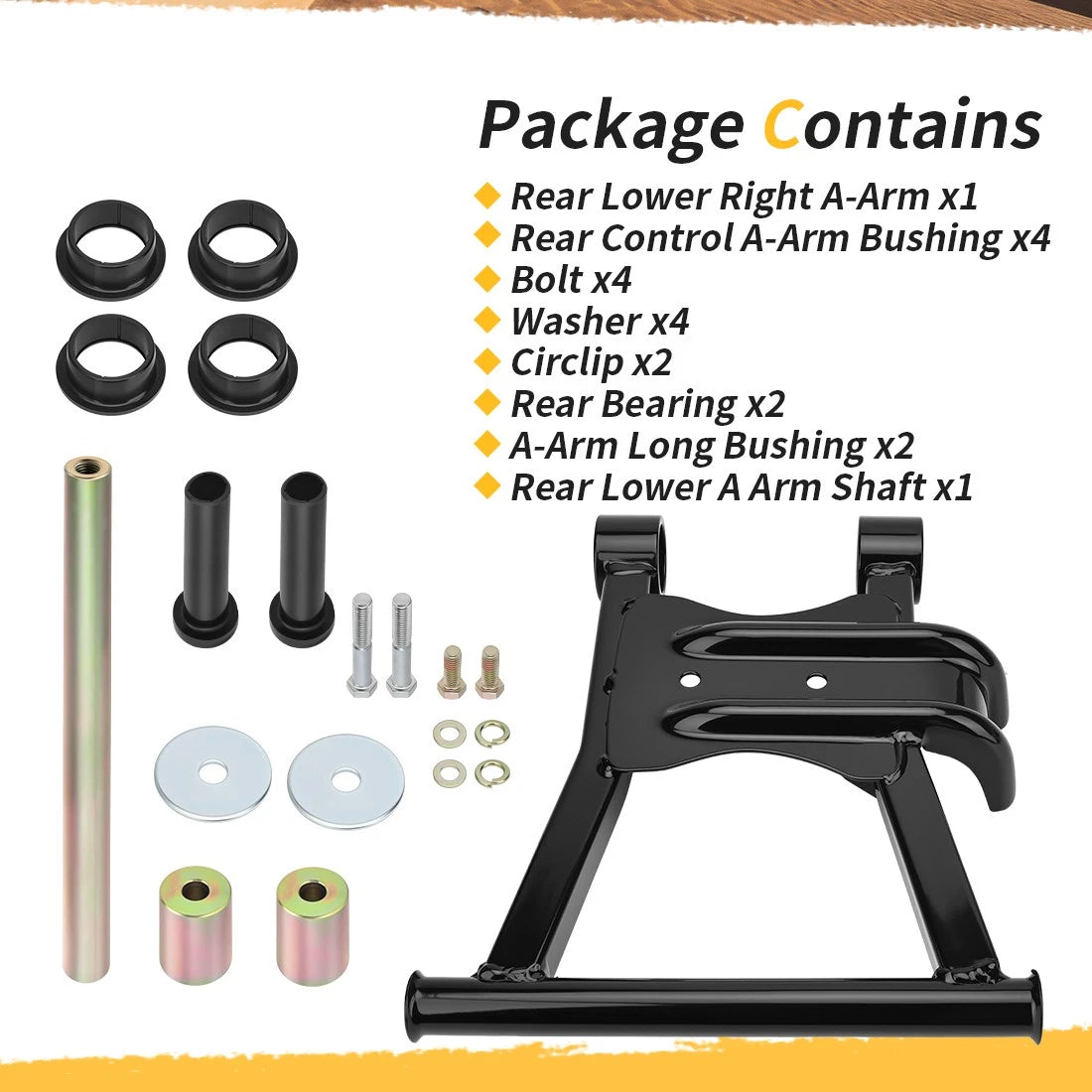 Rear Lower Right A-Arm Bushing Kit for Polaris Sportsman 400 450 500 600 700 800 (2000–2023)