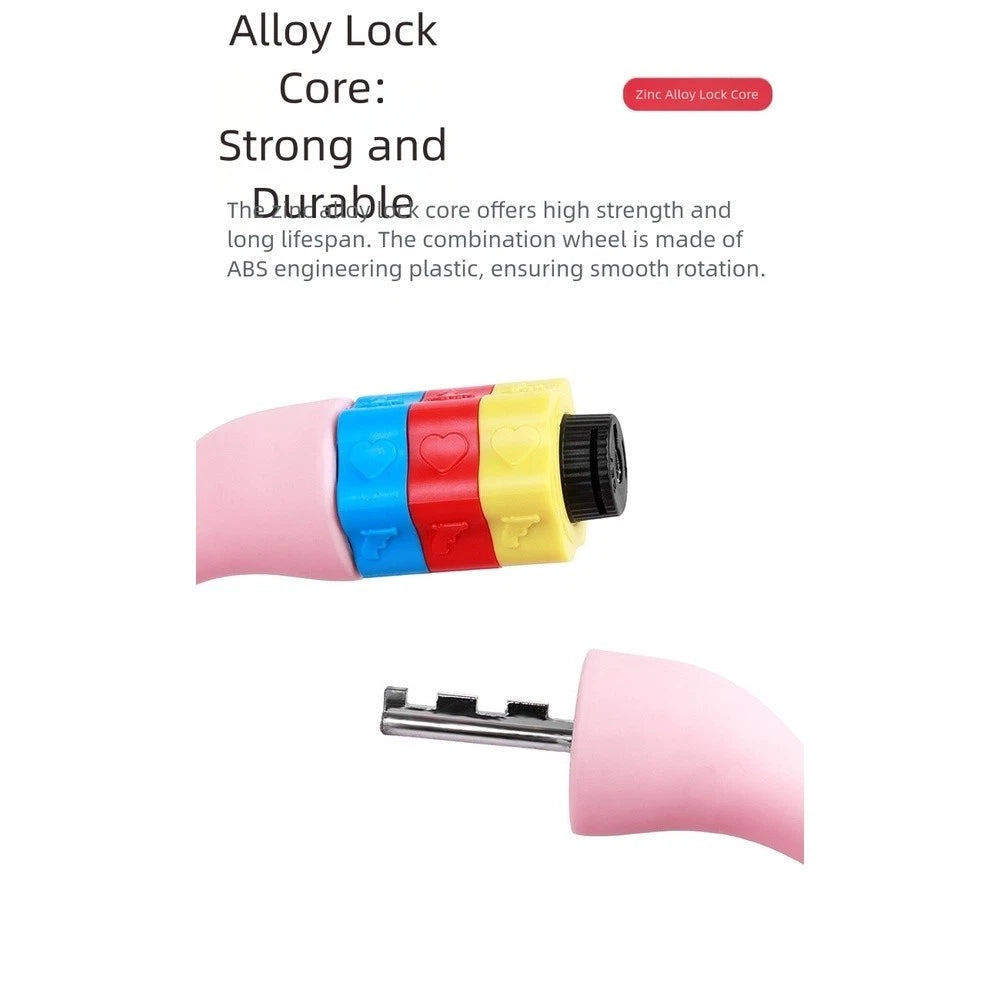 3-Digit Password Bike Lock with 10mm Silicone Coated Steel Cable