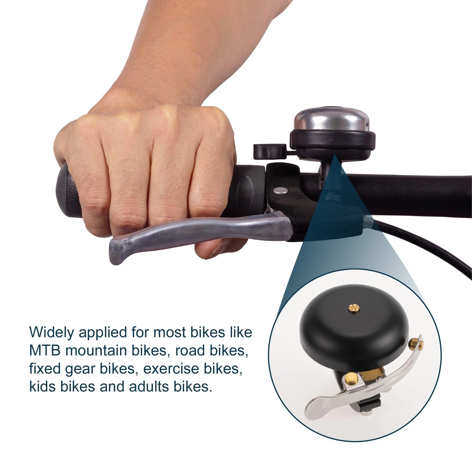 Bicycle Trigger Bell Loud Sound for Road Bikes 100DB Retro Black (N/A)