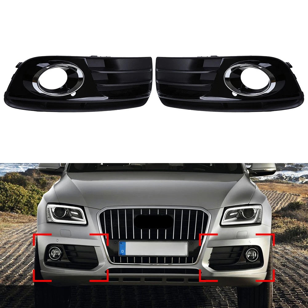 Pair Front Bumper Grill Cover Trim for Audi Q5 (2013–2017)