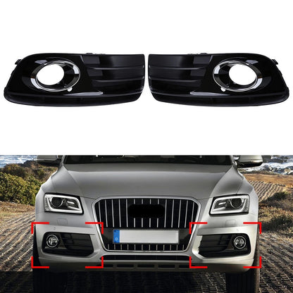 Pair Front Bumper Grill Cover Trim for Audi Q5 (2013–2017)