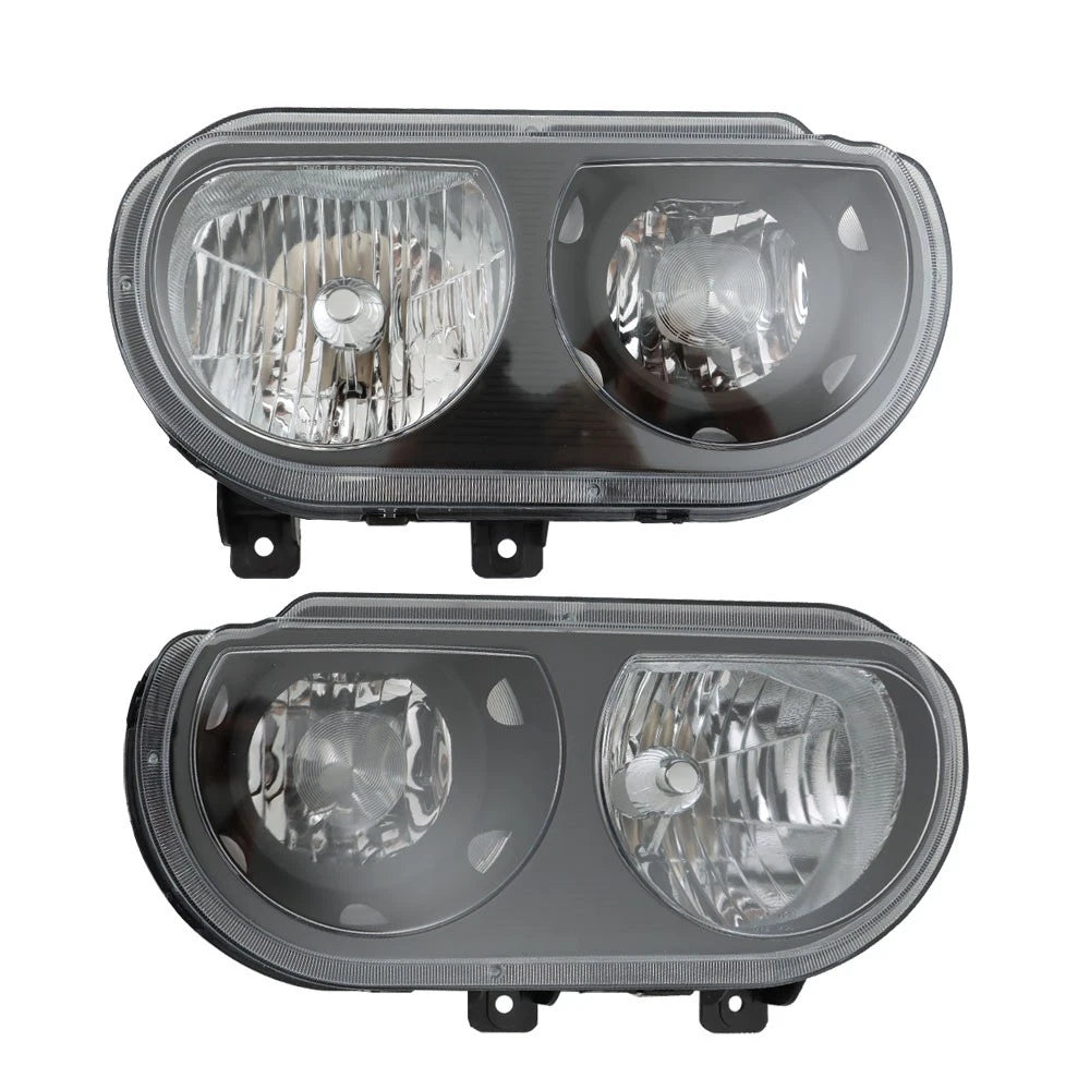 Headlight Assembly for Dodge Challenger (2008–2014) Black Left+Right Side