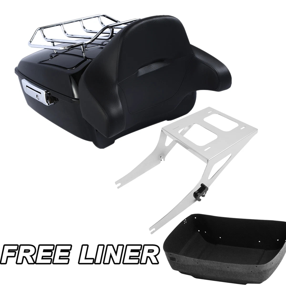 Trunk Backrest Rack for Harley Fatboy FLSTF (2008–2016) Black