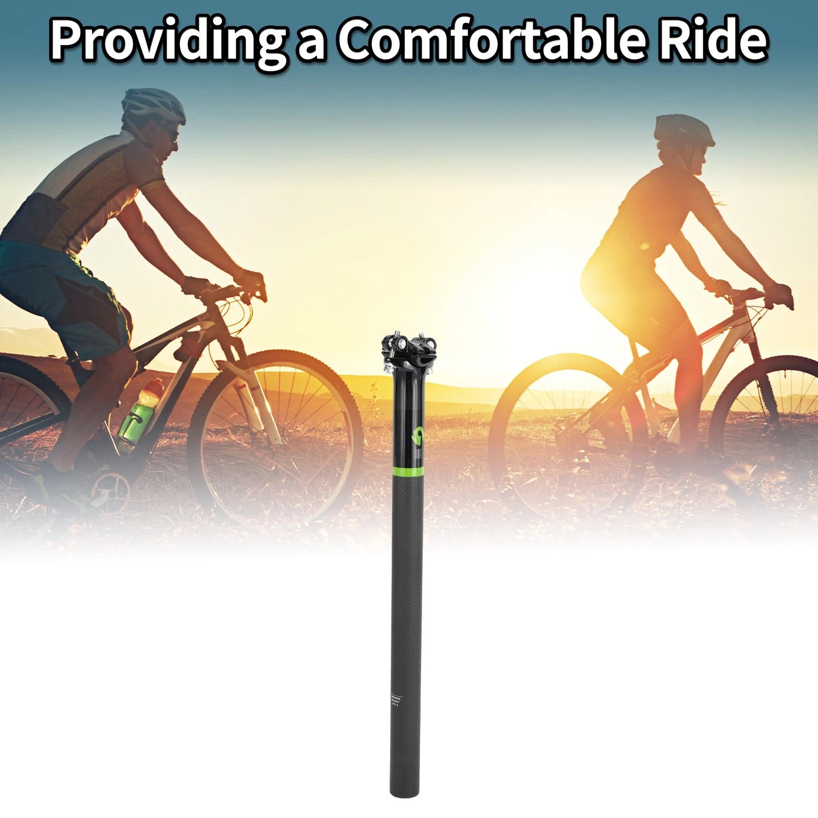 Seat Post 31.6x450mm Replacement for Bike Saddle Tube Matte Black (—)