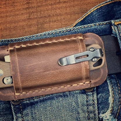 Compact Vegetable Tanned Leather Sheath for EDC Knives (No Year Range)
