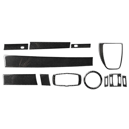 12pcs Interior Decorative Cover Trim for BMW 5 Series E60 (2004–2010) Black LHD