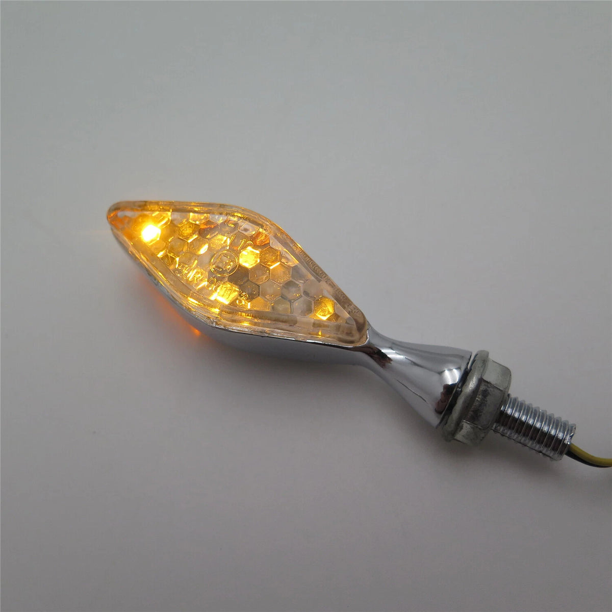 Chrome Clear 8mm LED Turn Signal Indicators for Motorcycle