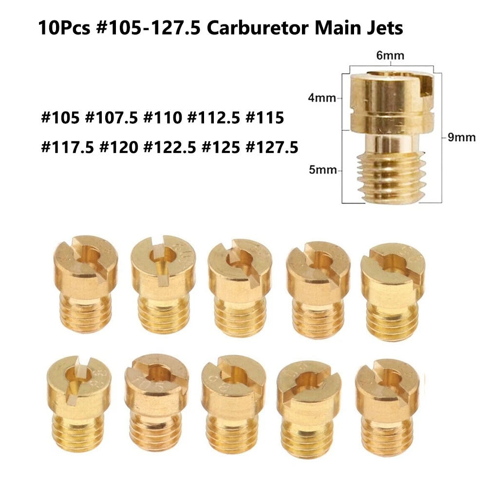 10Pc Carb Main Jet #105-#127.5 for Kawasaki Suzuki (N102.221)