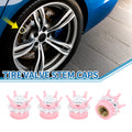 Tire Valve Stem Caps Replacement for Car SUV Bike 4 Pack (Pink Silver)