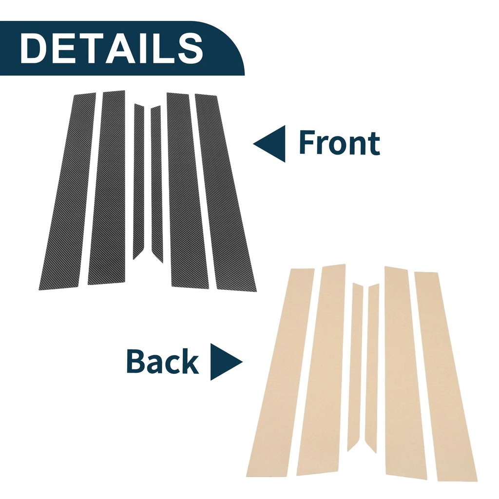 6 Pcs Door Pillar Window Trim Replacement for Toyota Prius (2005–2009)