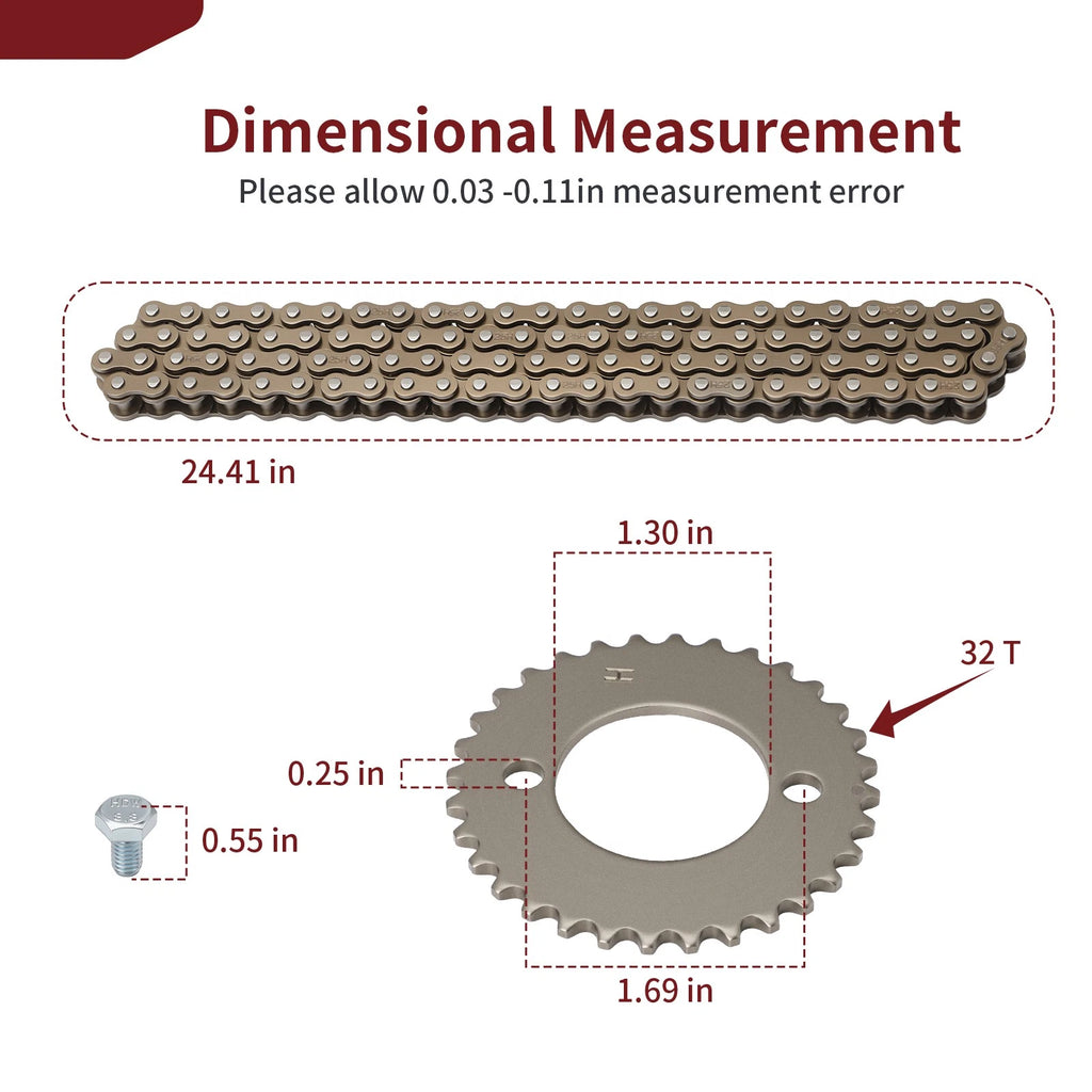 Timing Cam Chain w/ Sprocket 32T14321-440-000 for Honda XL100 XL125 (1976–1978)