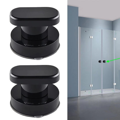 2X Suction Cup Door Handle for Glass Cabinet Refrigerator - Black