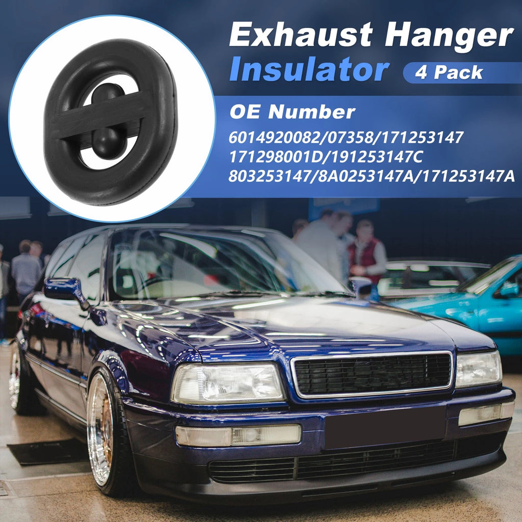 Exhaust Muffler Rubber Bracket Replacement Set of 4 for VW Golf Passat (1981–1993)