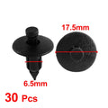 30 Pcs Black Plastic Rivet Clips for Car Flaps Bumper (6.5mm Hole)