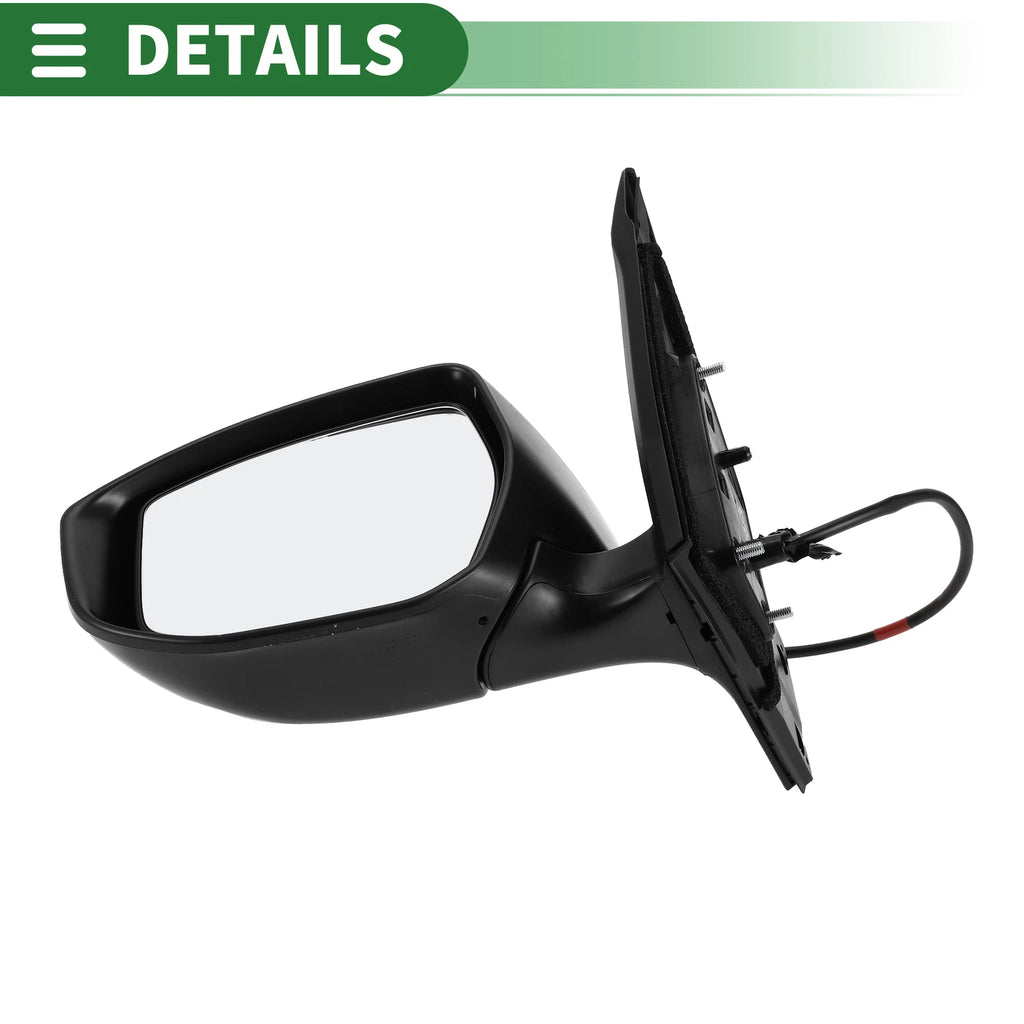 Left Side Door Mirror for Nissan Sentra (2013–2015) Manual Folding Black