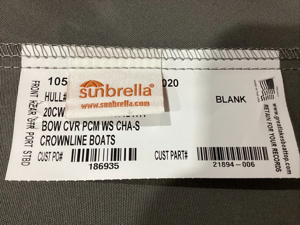 Sunbrella Bow & Cockpit Cover for Crownline 225 SS (2017)
