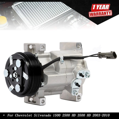 AC Compressor for Chevrolet Silverado 1500 2500 HD 3500 HD (2003–2010) 4.3L 6.6L