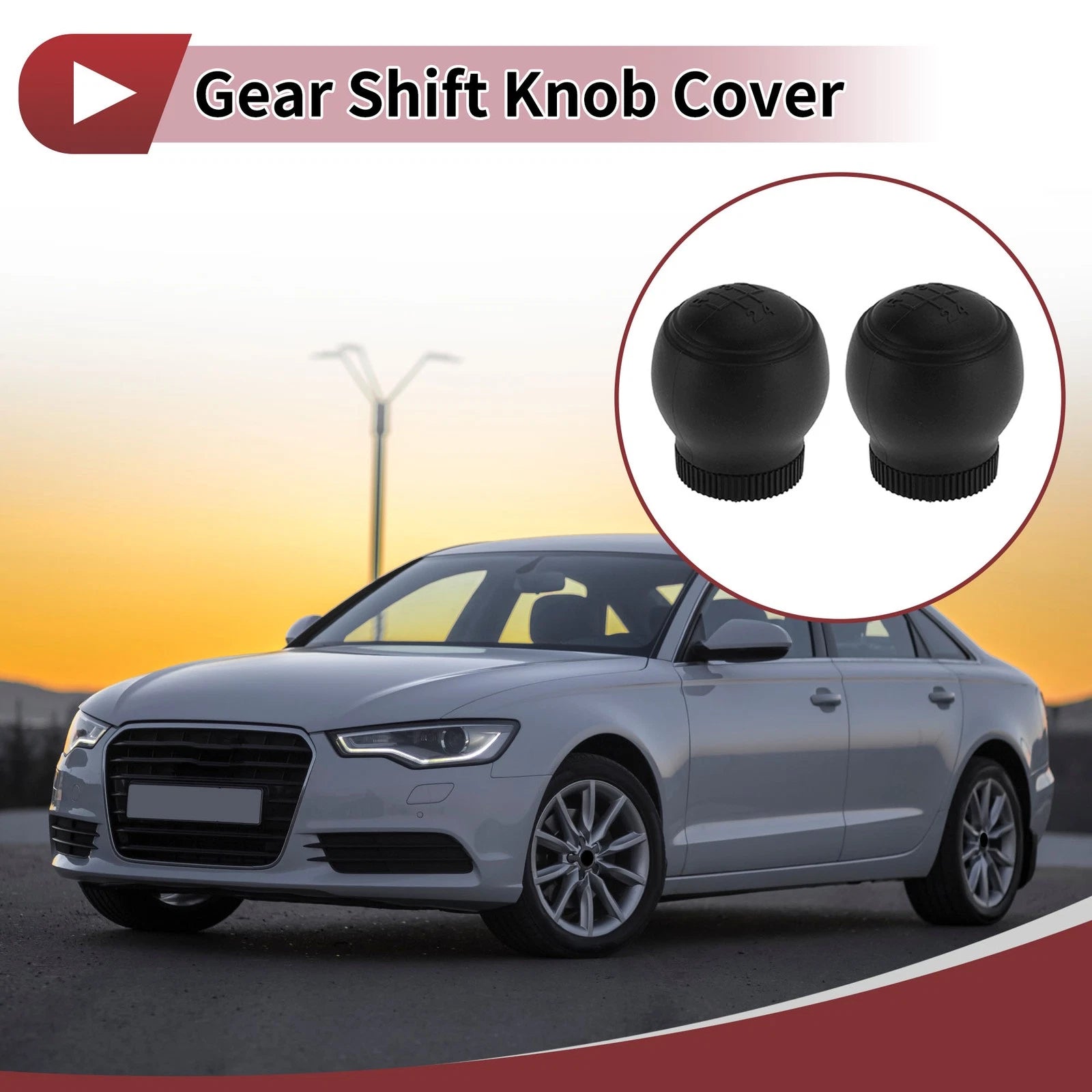 Gear Shift Knob Cover for Universal Car SUV (Pull-On Style, Silicone, 907-Black)