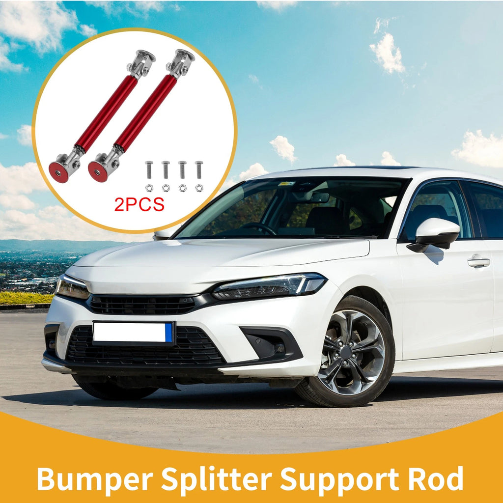 2X Adjustable Front Bumper Lip Splitter Strut for Universal Fit (No Drilling)