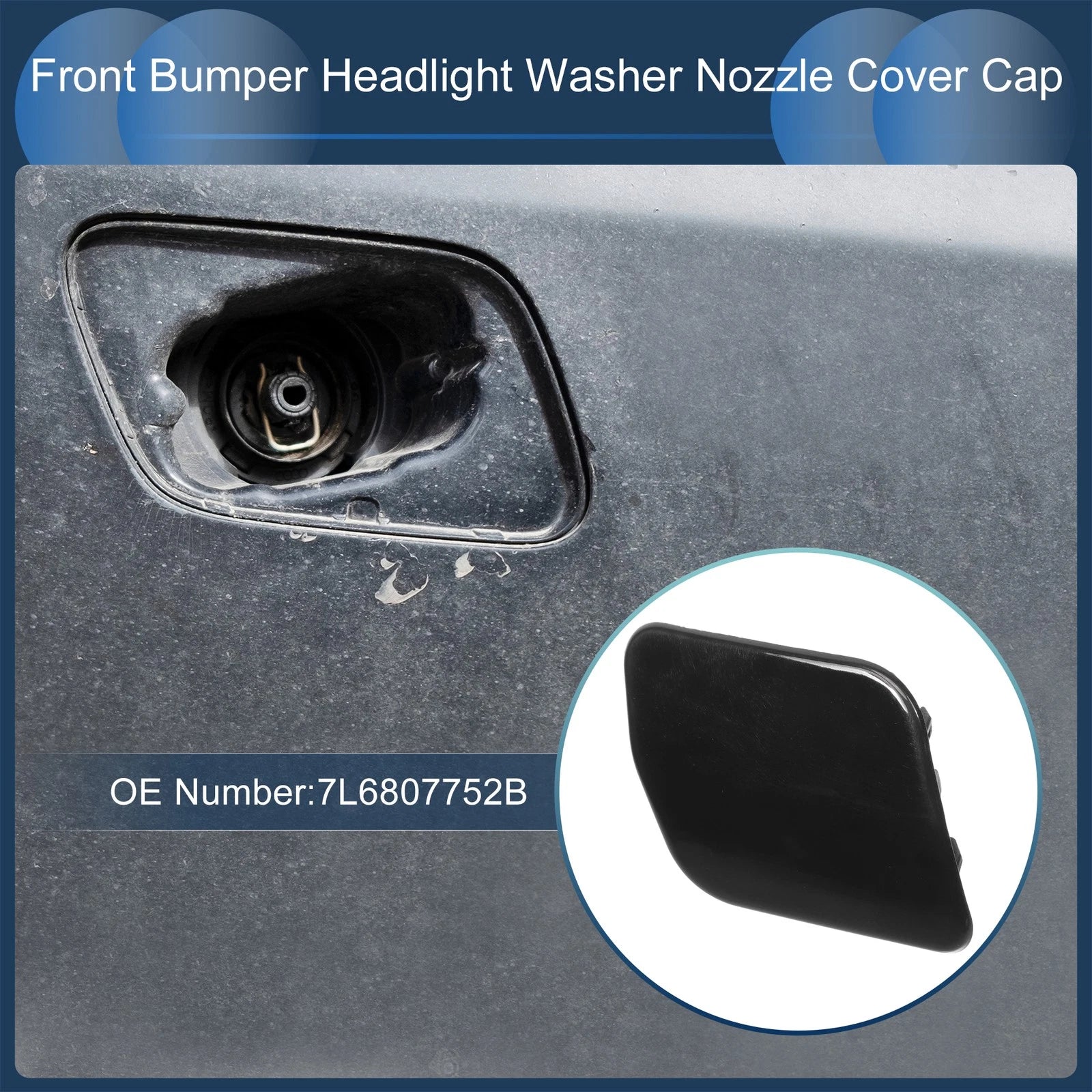 Front Right Washer Nozzle Cover Cap Replacement for Volkswagen Touareg (2007–2010)