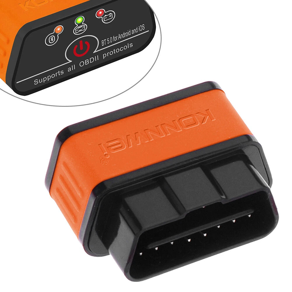 KONNWEI KW903 V1.5 OBD2 auto scanners bluetooth5.0 Elm327 interface Black+Orange