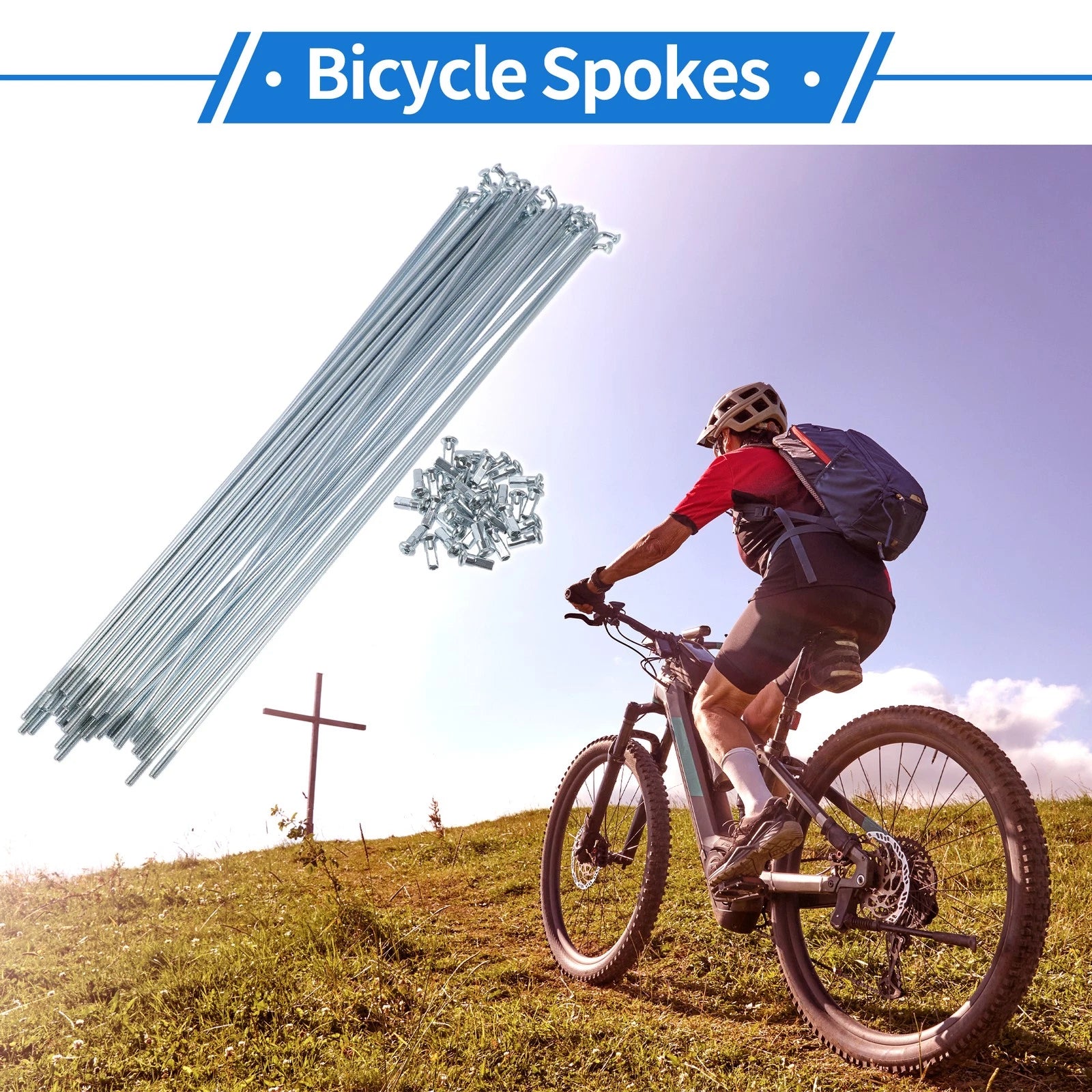 Bicycle Spokes Nipple Set 12G 263mm Carbon Steel Galvanized Universal