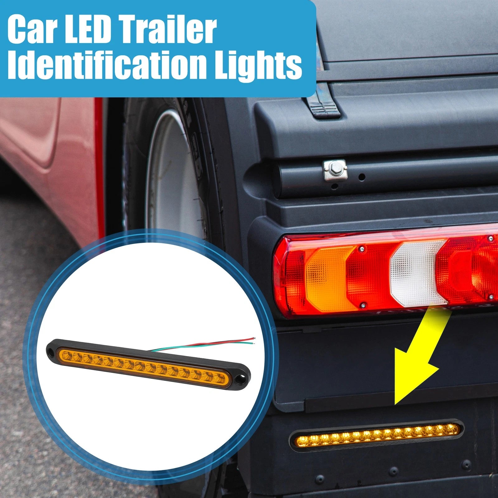 Trailer Identification LED Turn Signal Tail Light Yellow for Toyota (2010–2020)